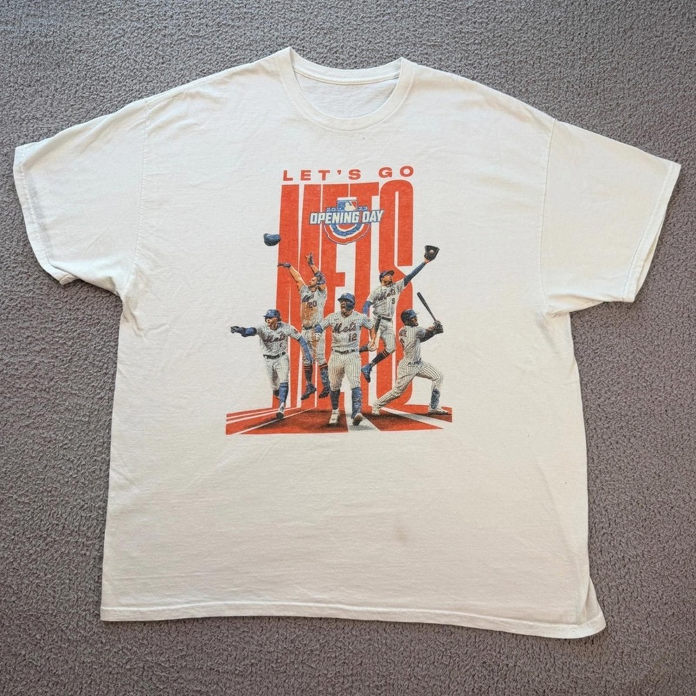 New York Mets 2023 Opening Day Roster T Shirt White Mens 2XL MLB Baseball Alonso
